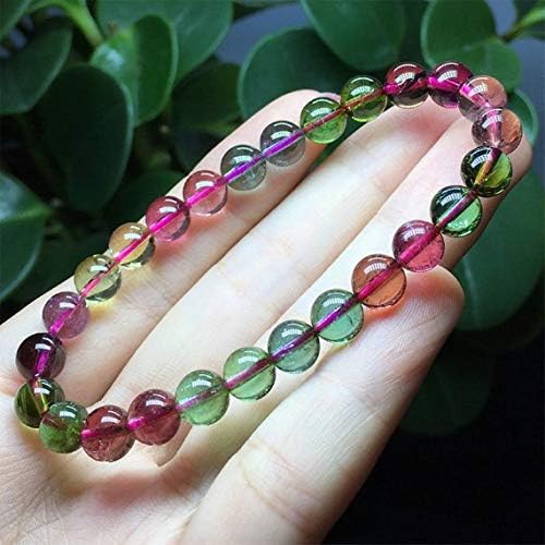 1 strands natural colorful mix tourmaline multi-color stretch bracelet round beads 7mm 04441