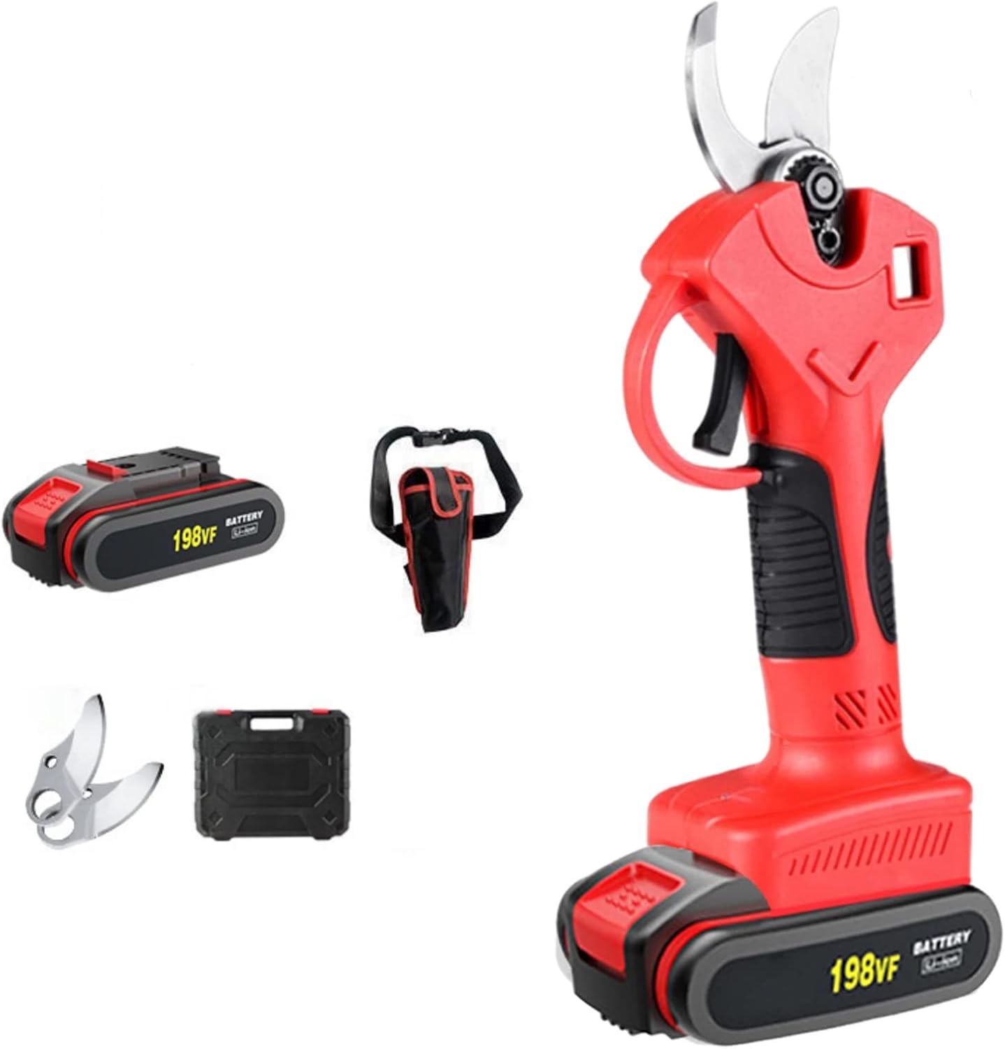 Cordless Electric Pruning Shears, Professional Power Tree Branch Pruner, 2Ah Lithium Battery,1.2Inch(30mm) Cutting Diameter, 6-8 Working Hours, LED Display Screen,2pcs Battery
