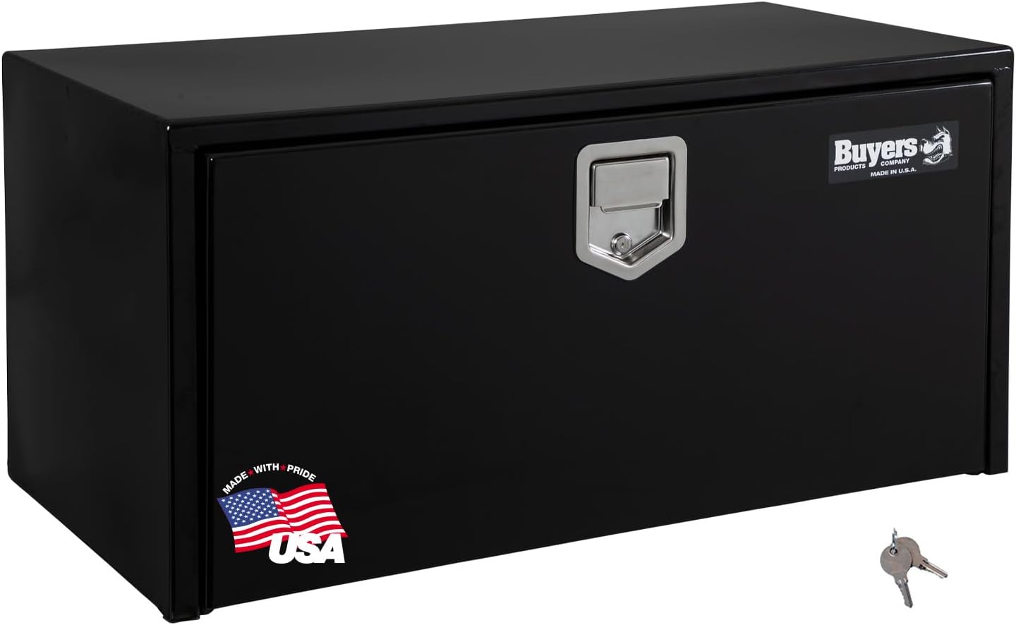 Buyers Products 1702105 Steel Underbody Truck Box with Lockable Paddle Latch, 18x 18x 36 Inch, for Work/ Utility Truck, Heavy Duty Truck Bed Box, Made in the USA, Black