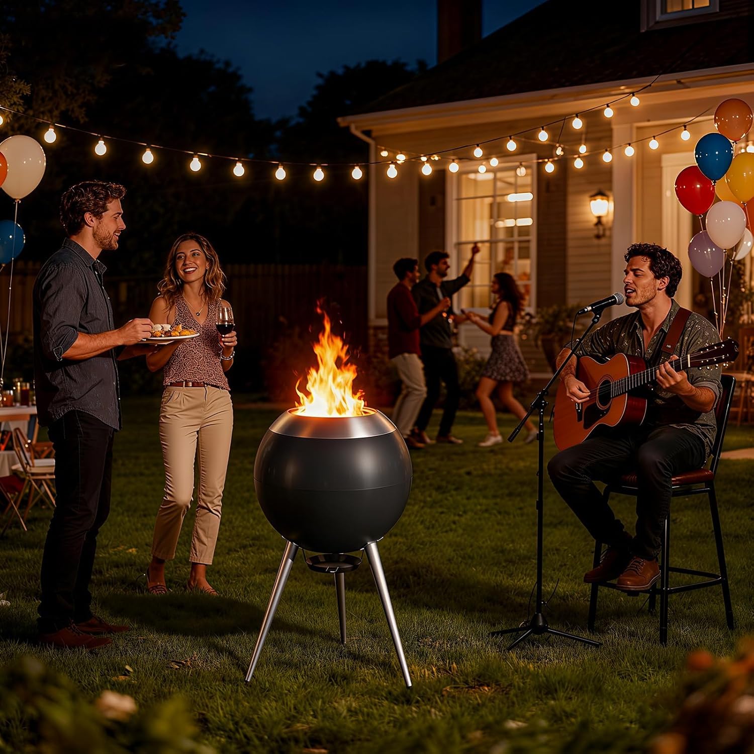 Smokeless Fire Pits for Outside,Solo Bonfire Fire Pit with Removable Ash Pan,304 Stainless Steel Liner Heightening Outdoor Heater, Enhanced Airflow and Easy Cleanup