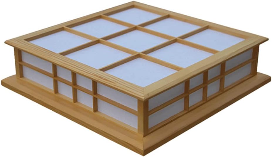 Uonlytech Japanese Style Ceiling Light 14 Inch Led Flush Mount Wooden Tatami Lamp for Bedroom Living Room Home Decoration