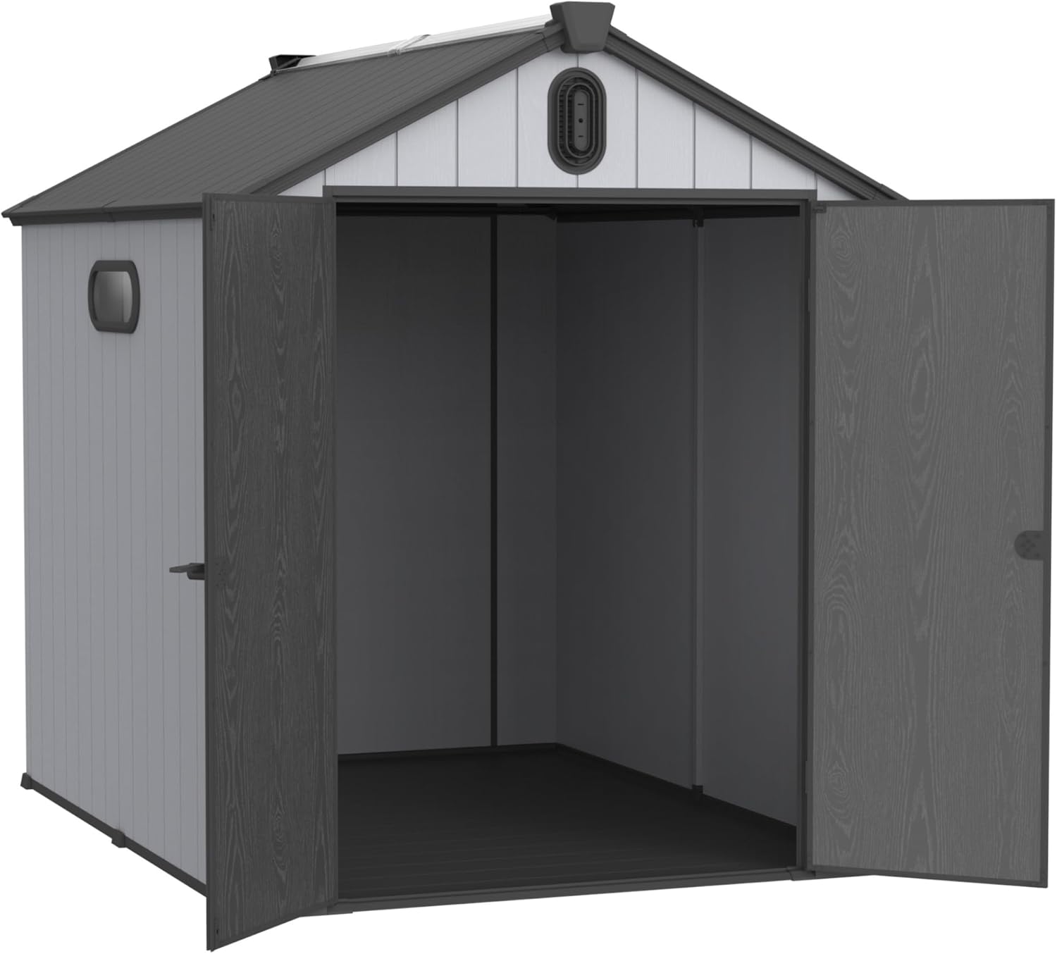 Resin Outdoor Storage Sheds with Floor, Durable Garden Storage Shed Plastic, Outdoor Tool Shed, Heavy Duty Backyard Storage Shed for Lawnmower, Garage Can, Generator, Bike, Patio, (6x8 FT)