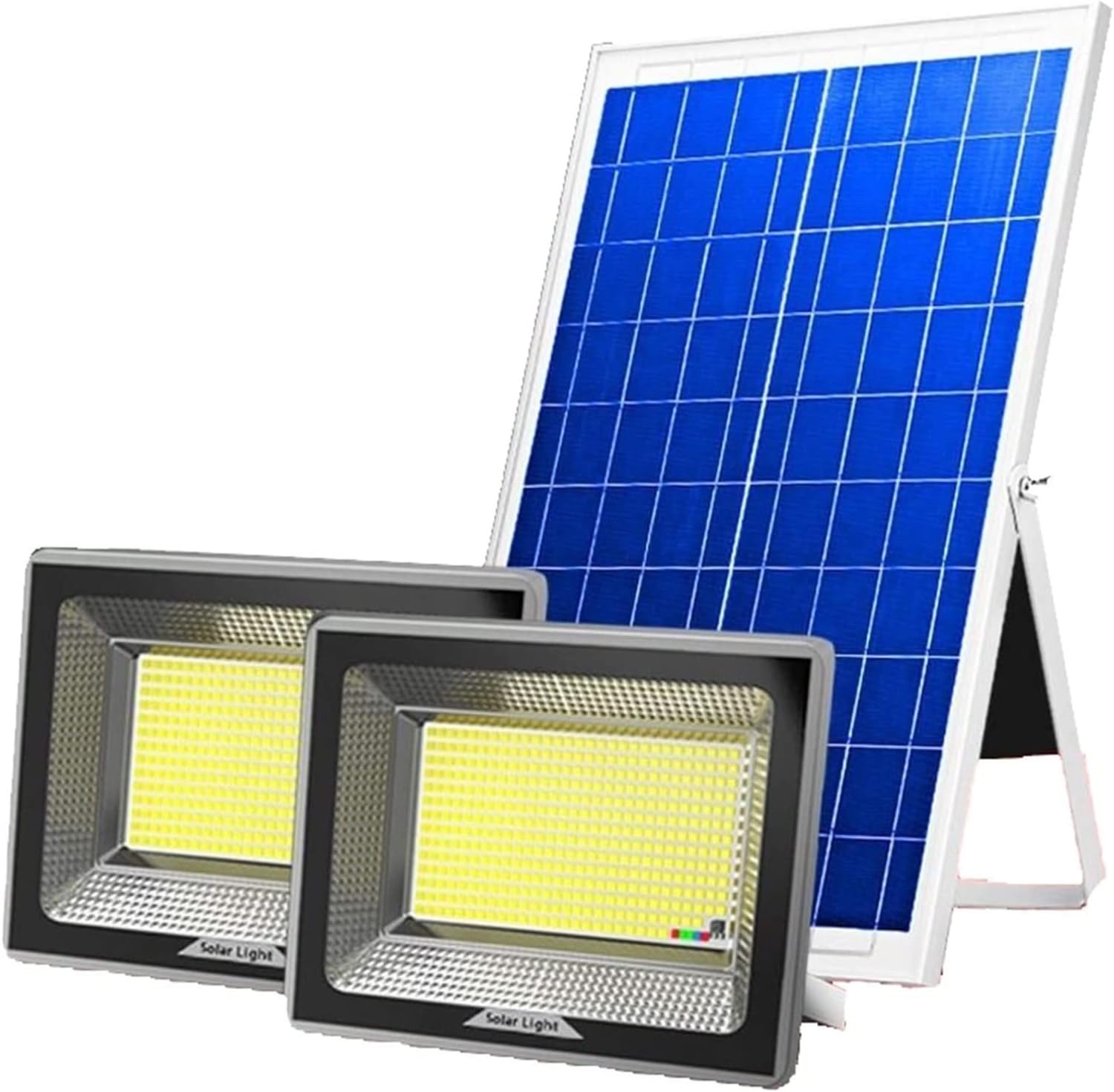 Courtyard Light Led Solar Floodlight Outdoor with Remote Control,Waterproof Solar Led Security Light Street Road,High Power Solar Lamp for Garden,Output Efficiency 20%,