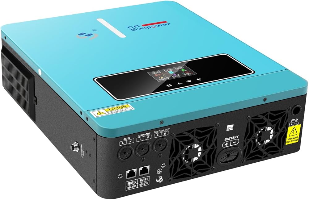 3600W Hybrid Solar Inverter 24VDC to AC 110V/ 60Hz & Built-in 120A MPPT Controller, for Homes Backup & Off-Grid