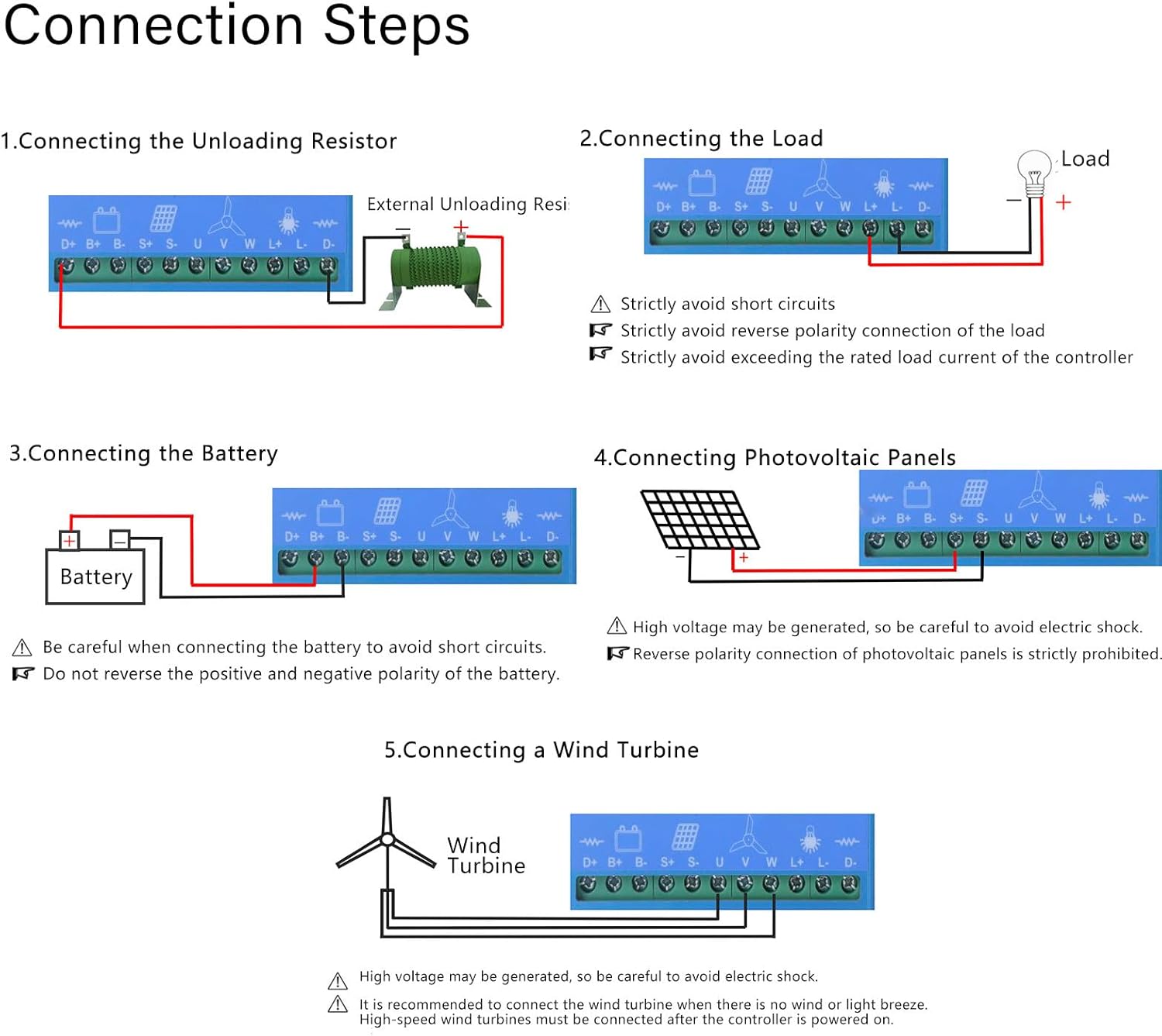 2000W Wind Solar Hybrid Charge Controller 12V 24V 48V MPPT Boost Charge Regulator with LCD Display and Dump Load for Home Street Light 12/24V
