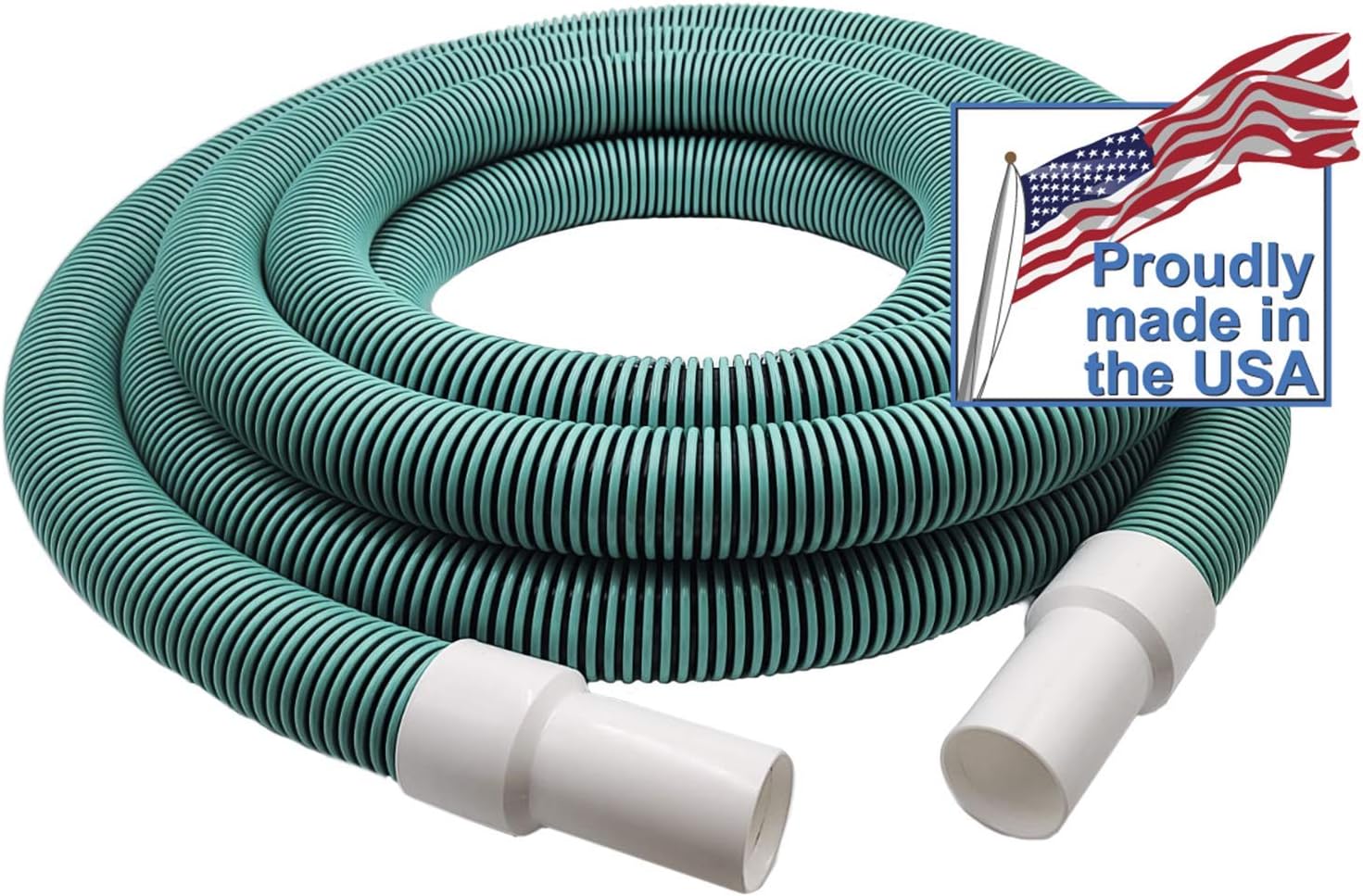 One Year Manufacture Warranty Above/In Ground Manual Swimming Pool Vacuum Hose with Swivel Cuff (Professional Mint Green 1.5 in, 35)