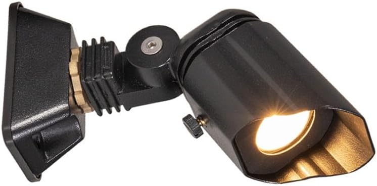 VOLT 12V Mini Brass Lanai Light (Black) with 4W 2700K Warm White MR11 LED Bulb & Mount for Low Voltage Outdoor Lighting on Patio or Pool Cage