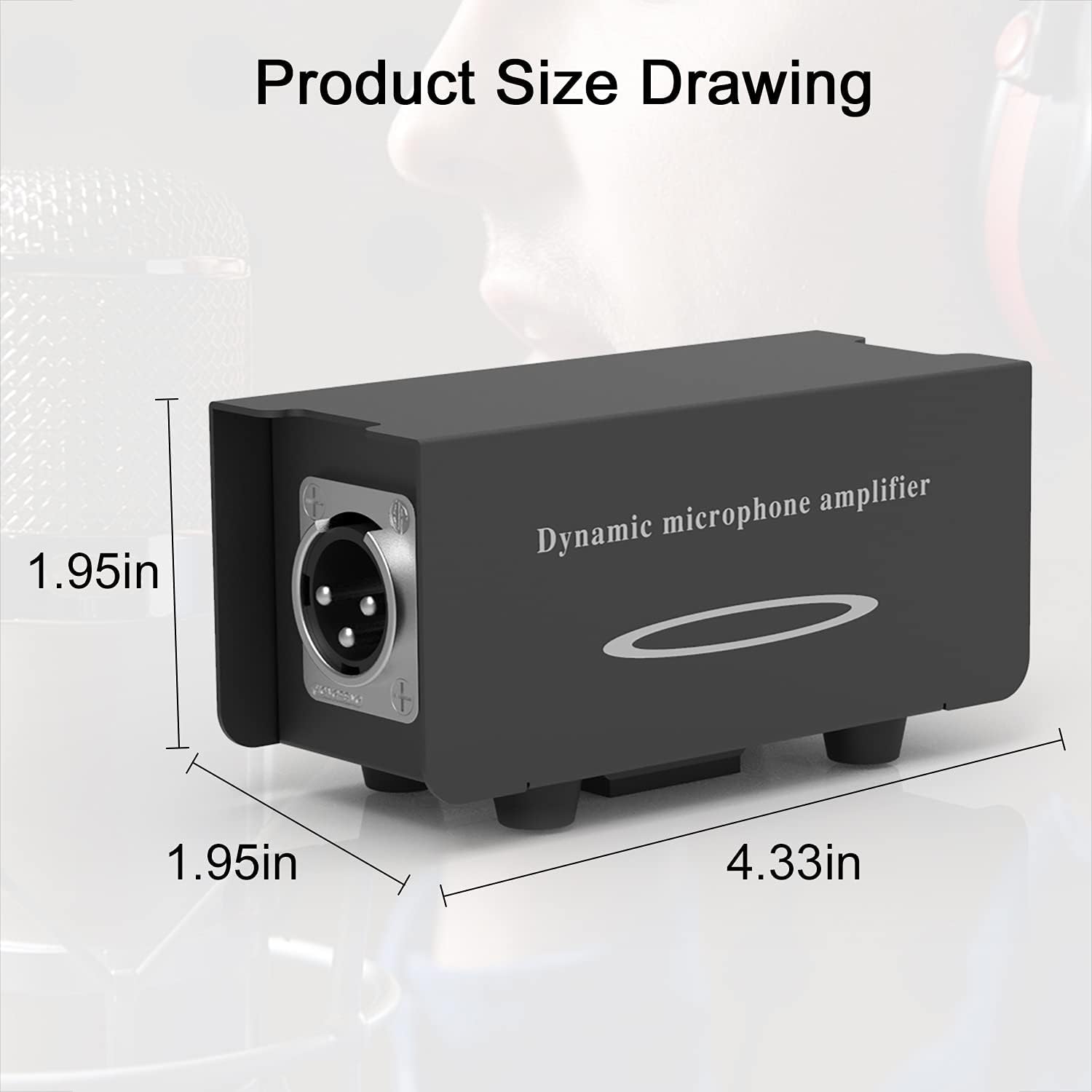 Microphone Preamp for Shure SM7B /SM58 /55SH Machine SMM-205 Dynamic Mircophone Preamp Booster for Livestream/Broadcast/Podcast/Vocal Recordings（GRAY）