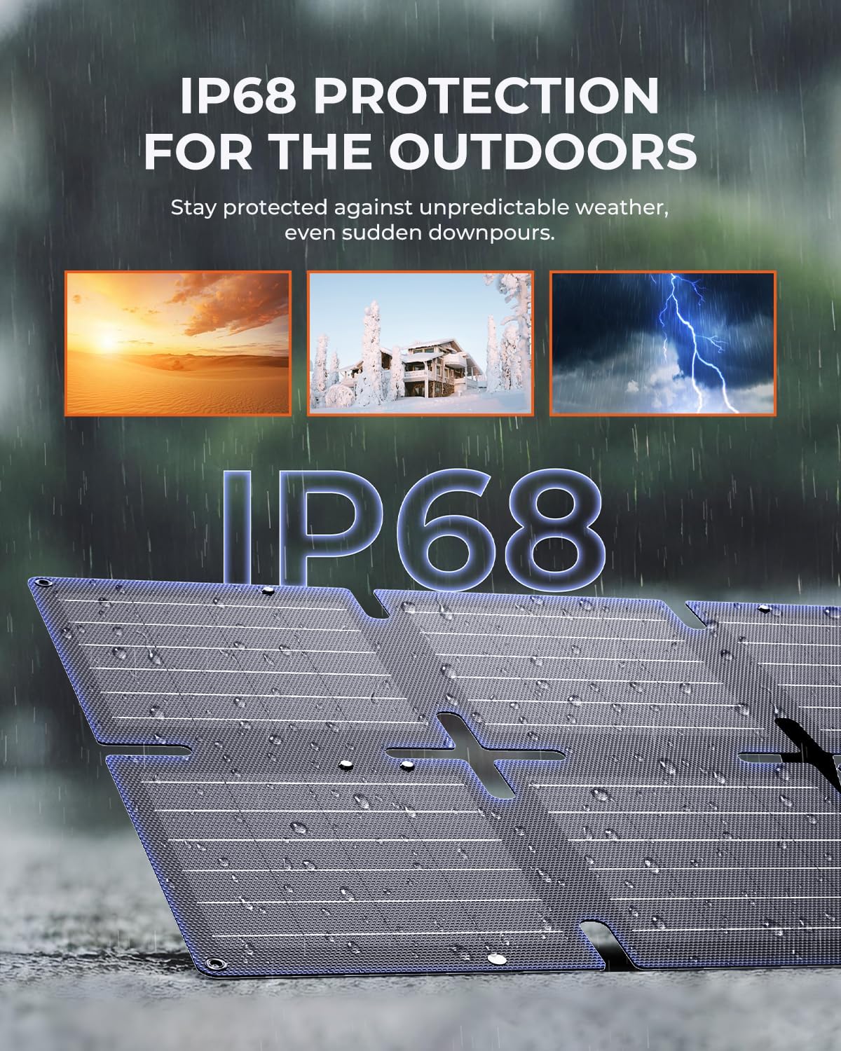 BigBlue 60W Portable Compact Solar Panel with PD 45W USB-C, 20W USB-A, DC Ports for Power Stations, Cellphones, Power Banks, Tablets, IP68 Waterproof, Foldable Camping Solar Charger with Kickstand