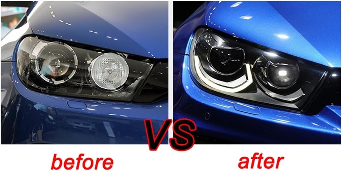 Car Led Headlights Compatible For VW Scirocco 2009-2017 RHD LHD Style LED Auto Headlamp Assembly Upgrade Projector Lens Accessories Kit(Xenon,RHD)
