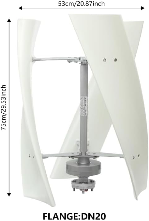 12v, 8000W Wind-Solar Hybrid Vertical Axis Wind Generator, 220V 12V 24V 48V Magnetic Levitation Wind Turbine with MPPT Controller for Home Street Lighting (White)