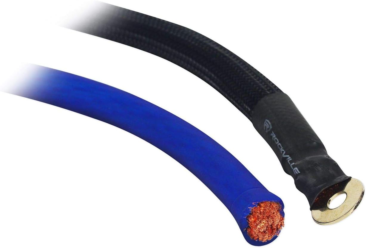 Rockville RWK0CU 0 AWG 100% Copper Amp Installation Wire Kit, OFC, High Power Transfer, Durable Design, Complete Accessories, for Car Audio Enthusiasts