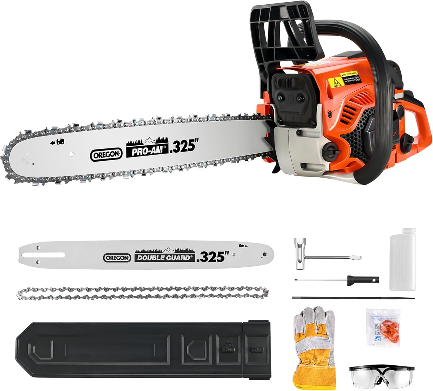 Gas Chainsaw Powered 45CC 18 16 Inch Chainsaw For Tree Trimming Wood Cutting 2.3 HP Handheld Chain Saw Gas With Automatic Oiler Birthday Gift For Husband Man Dad