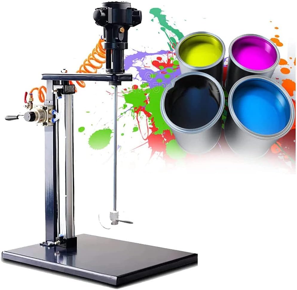 Pneumatic Mixer, 5 Gallon/20L Automatic Lift Paint Stirrer, Desktop Vertical Air Mixer, Ink Mixing Machine for Mixing Feed, Plaster, Paint
