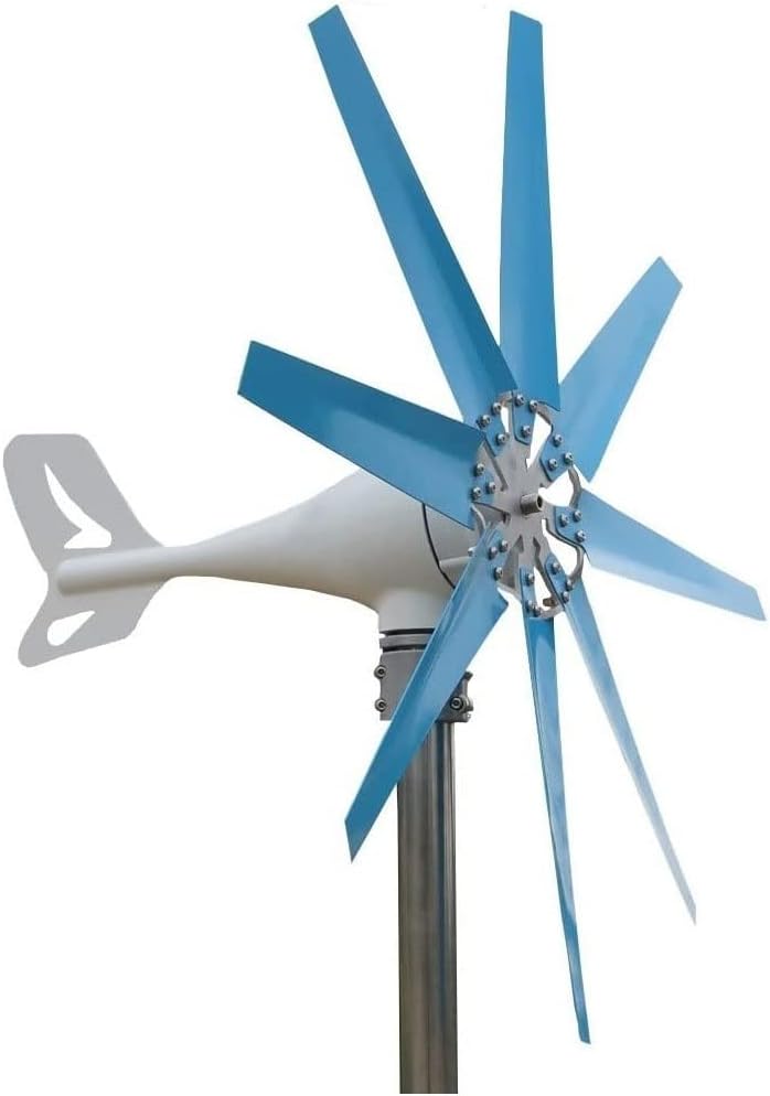400W Wind Generator, 12V 24V 48V Free Energy Generator, 8 Blades Wind Turbine with Controller, Suitable for Terrace Marine Boat Chalet