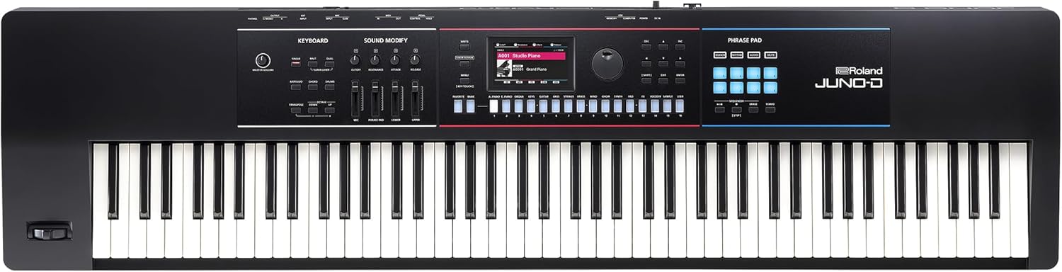 Roland JUNO-D8 Synthesizer | 88-Note Weighted Keyboard with Hammer Action | ZEN-Core Engine with Over 3800 Onboard Sounds | Intuitive Creative Tools | USB-C Audio/MIDI Interface for Mobile & Computers
