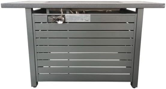 25 H x 42 W Outdoor Fire Pit Table with Lid (Gray)