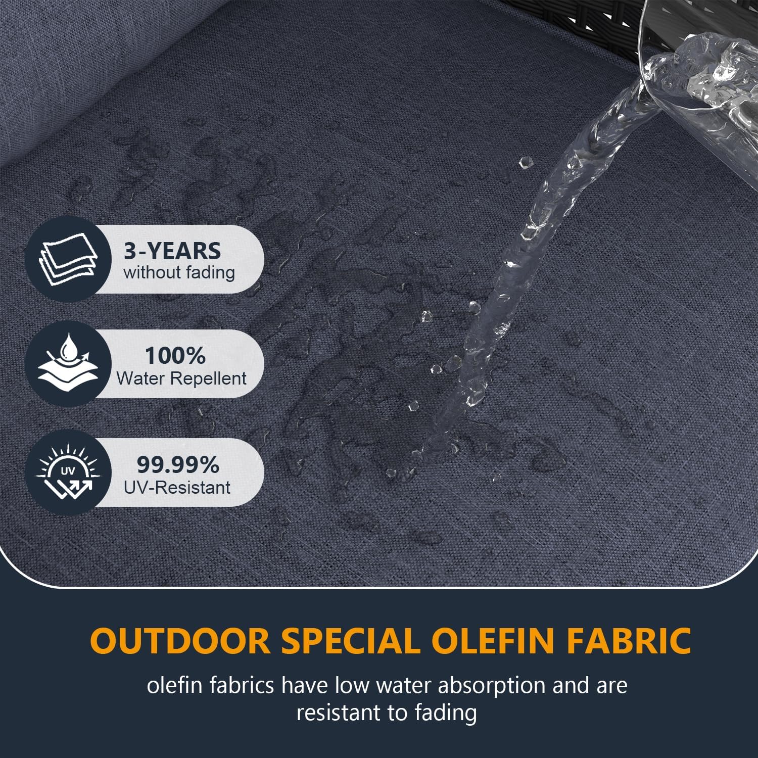 10 Pieces Outdoor Patio Furniture Set with Fire Pit Table, Wicker Patio Sectional Set Conversation Wicker Swivel Chairs with Small Side Table