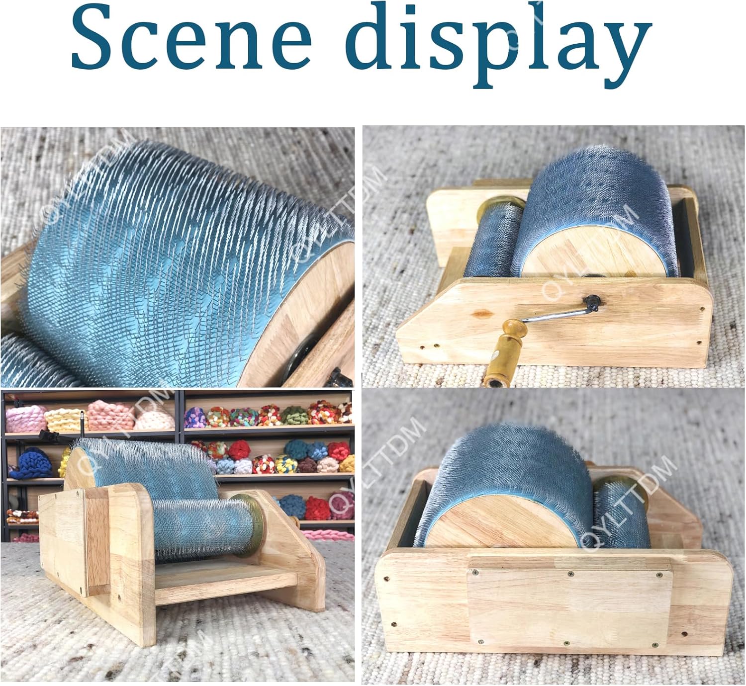 DIY Wool Felt Machine Set with Roller and Nylon Bearings, Manual Fiber Blending Board for Mixing and Organizing Wool, Efficient Blending and Organizing