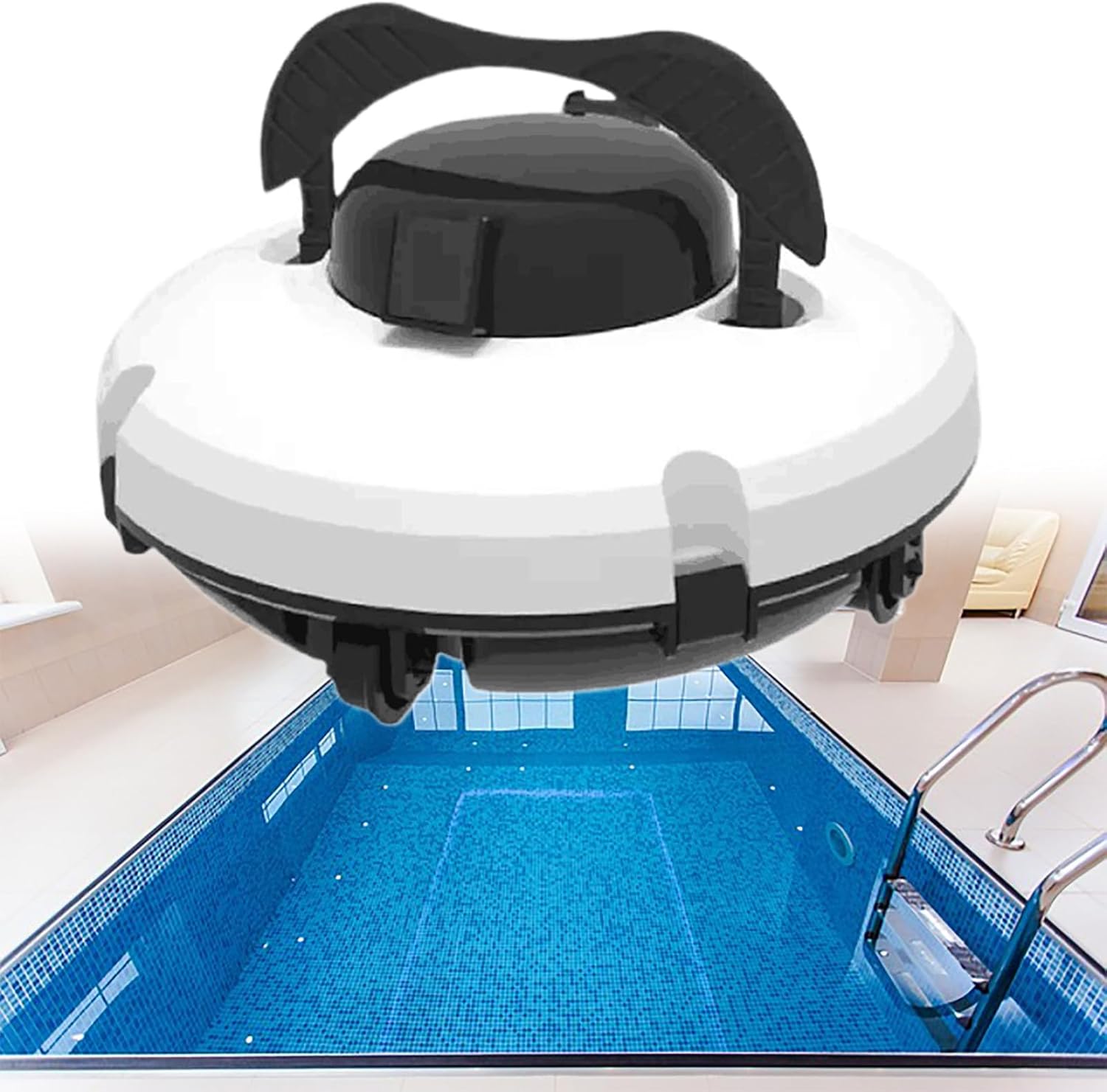 Robotic Pool Cleaner, Cordless Pool Vacuum Robot with 120 Mins Runtime, Fast Charging, Powerful Suction, Self-Parking, for Above Ground Pools up to 1000 Sq.ft