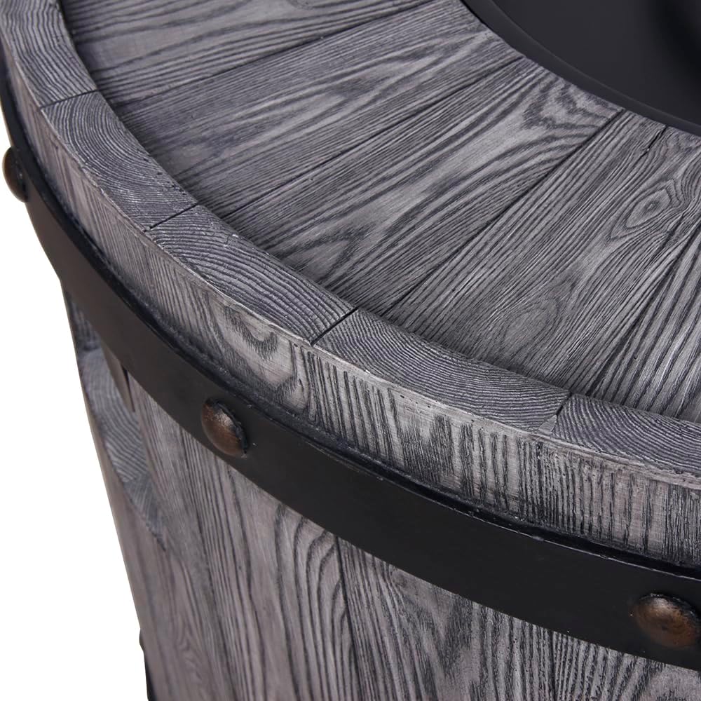 Product Faux Wood Grain Gas Fire Pit Table, Create A Wild Joy Resort On Your Patio with This Fire Pit Table, Antique Black