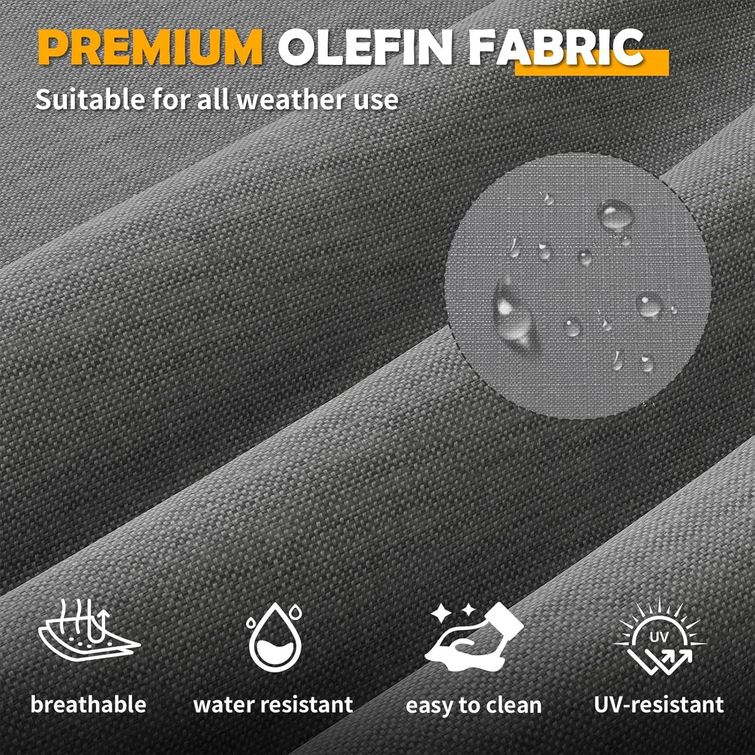 Amopatio Aluminum Patio Furniture Set with Fire Pit, 8 Pcs Metal Patio Sofa Couch Sets with Aluminum Fire Pit Table, Modern Outdoor Furniture with 6