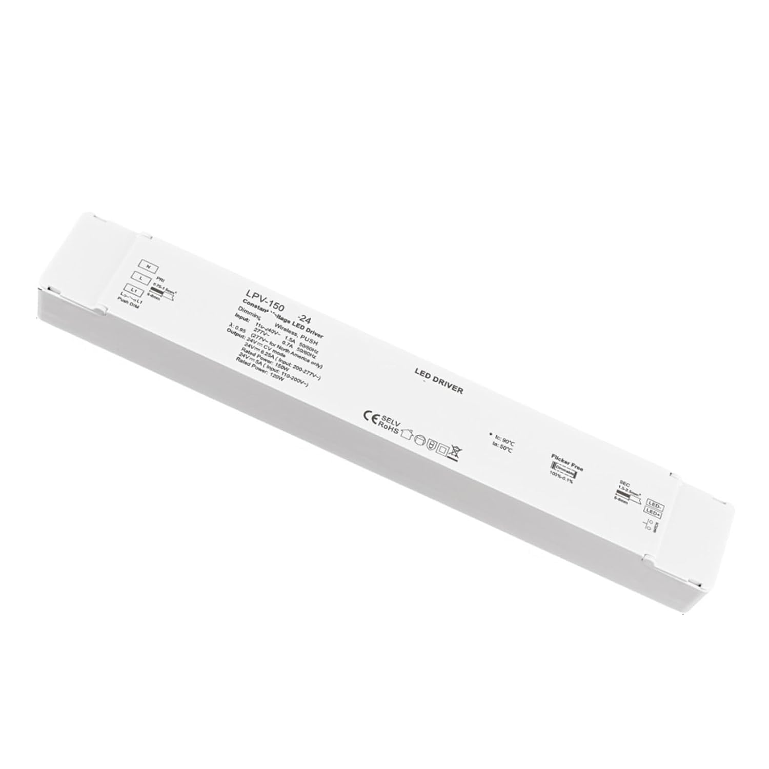 LED Driver 40W 75W 150W Push-Pull Dimming Power Supply DC12/24V(24V 150W)