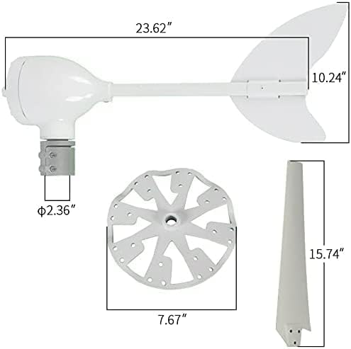 Windmill Power Generator with Charge Controller,10 Blades 3000W Wind Turbine Generator Windmill with Controller Homeuse