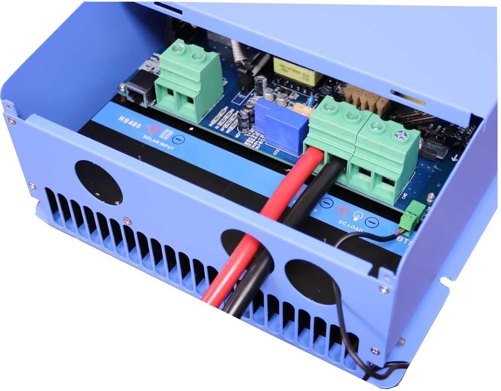 Aims Power SCC60AMPPT 60 Amp MPPT Solar Charge Controller, 12, 24, 36 and 48 Volt Solar Systems; 4 Stage Charging; Battery Type Selector; Stackable; Over Temp Protection