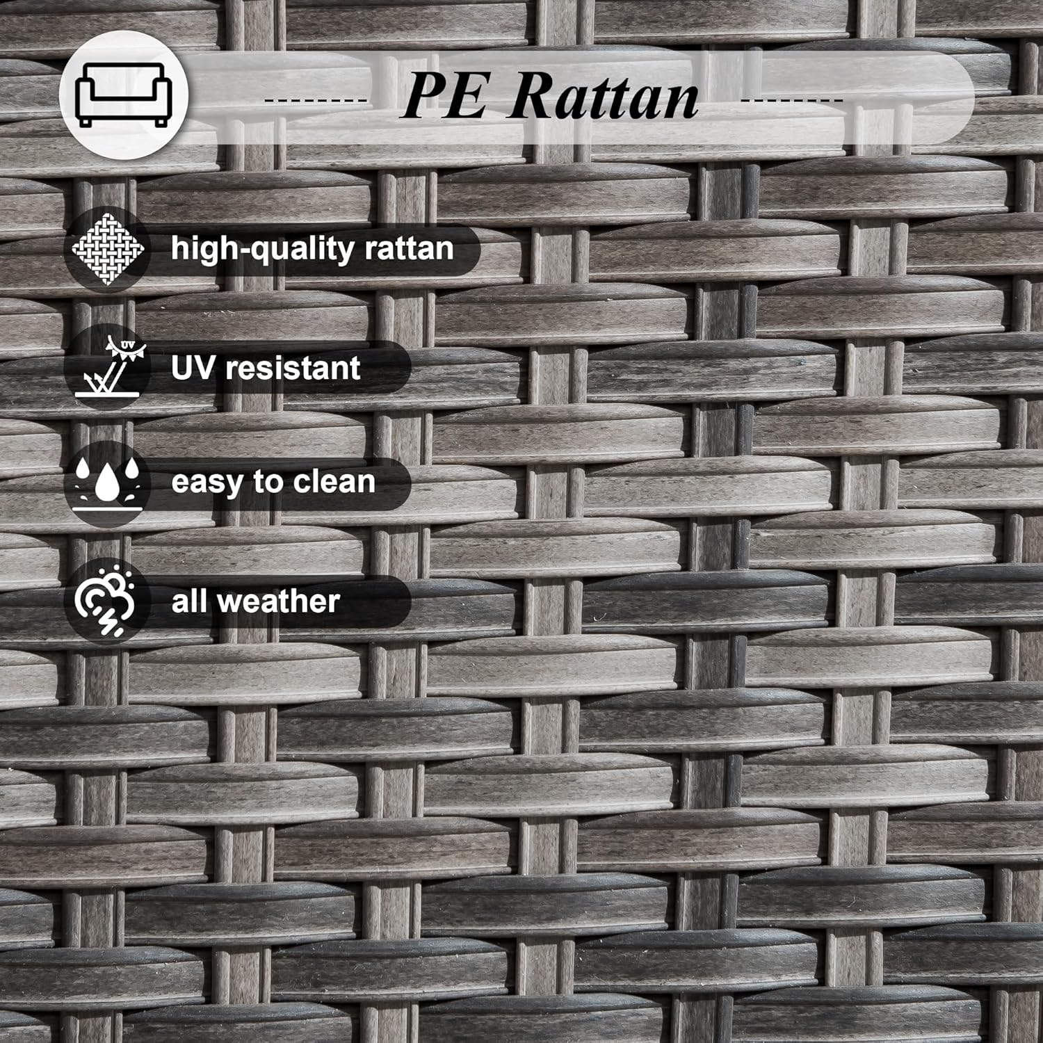 HOOOWOOO Patio Outdoor Furniture Set with Propane Fire Pit Table,5 Piece Modern Wicker Couch Sofa Set, Outside All Weather Resistant Conversation Seating Set with Tilt Back(Orange Red)