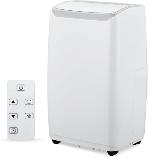 Portable Air Conditioners, 14000 BTU Energy Efficient AC Unit with Remote, 4-In-1 Cooling/Dehumidifier/Fan/Sleep Mode, Rapid Cooling for Spaces Up to 750 Sq.Ft for Bedroom and Office, Grey and White