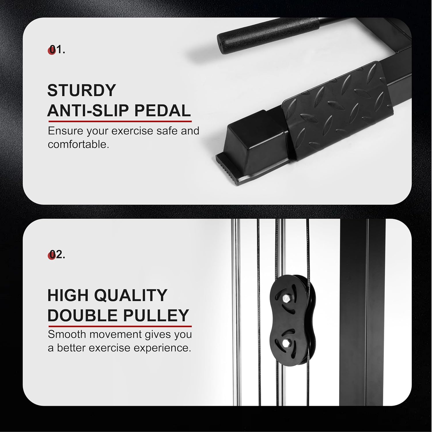 Fitvids LAT All-in-one Machine with High and Low Pulley Station, LAT PullDown and LAT Row Cable Machine, LAT Tower with Adjustable Leg Support for Home Gym Total Body Training