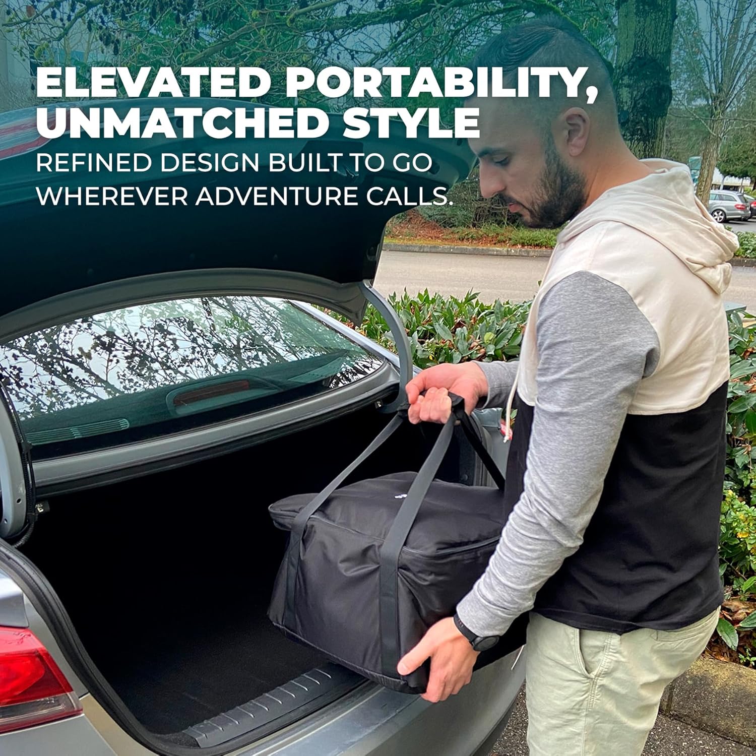 Outland Living Firecube Carry Bag - Fits Outland Living 14” Square Portable Propane Firecube Fire Pit – UV and Weather Resistant – Sturdy Grips for Easy Transport