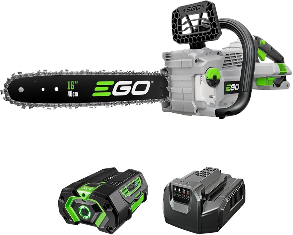 EGO POWER+ Chain Saw, 16” Battery Powered Chainsaw, Electric Cordless, Includes 56V 4.0Ah Battery and Charger – CS1613