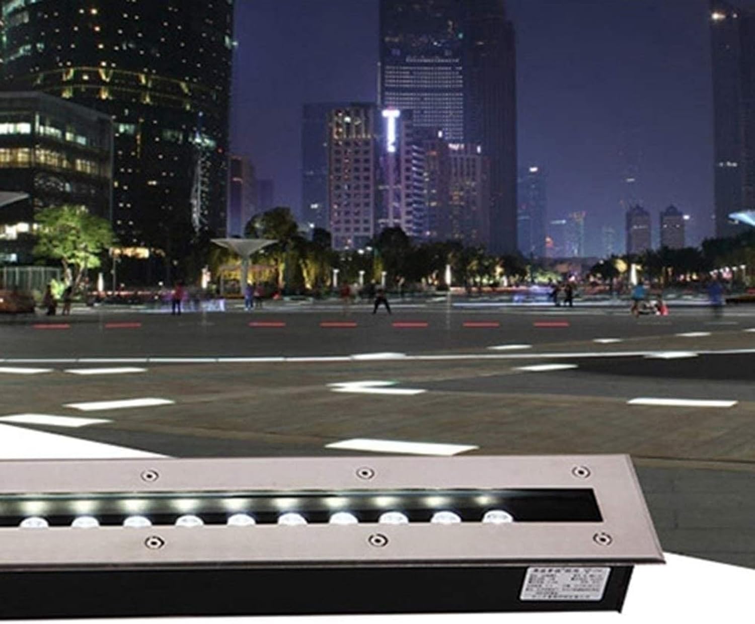 LED Landscape Lights - Outdoor Buried Lights, 220V Rectangle LED Embedded Buried Lamp(Blue,220V(24W))