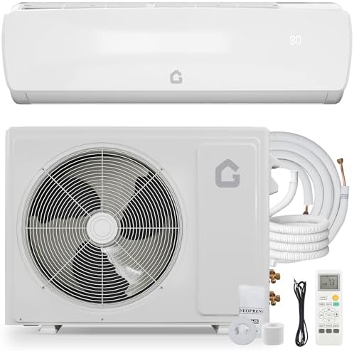 18000 BTU Mini Split Air Conditioner Heat Pump, 19 SEER2 208/230V Energy Efficient Inverter Ductless System Cools Up to 1250 Sq.Ft, Pre-Charged Condenser, Complete Installation Kit