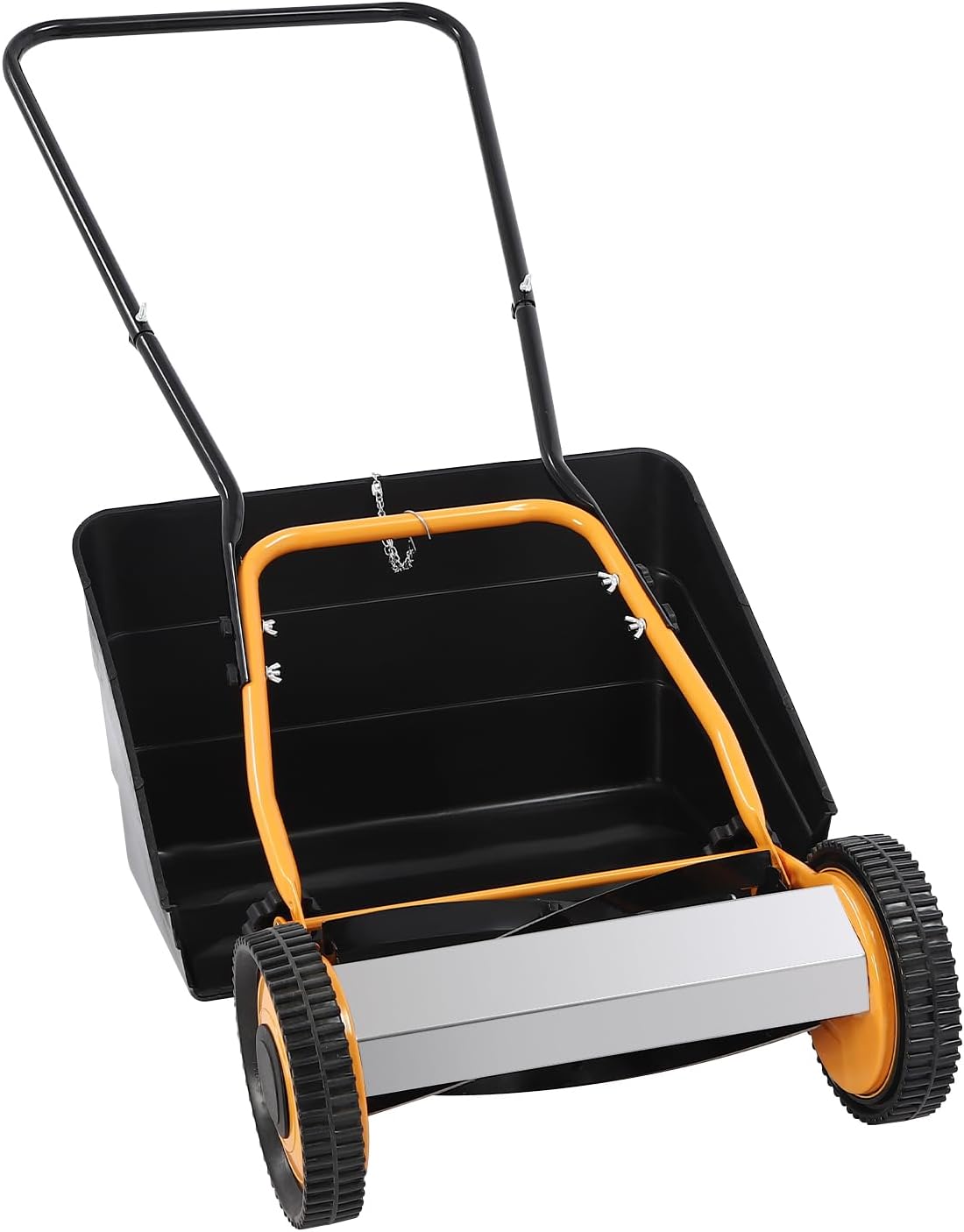 Manual Push Reel Lawn Mower | 4-Blade Steel Design & Adjustable 12-42mm Cutting Height | Detachable Grass Box & 8