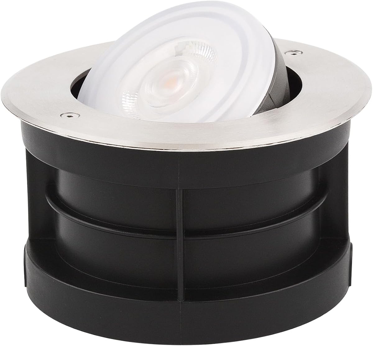 Angle-Adjustable Inground Light for Gardens-Outdoor LED Well Lights,Landscape Pathway In-Ground Lighting Fixtures,Buried lamp,Low Voltage,IP65, Stainless Steel(24 Watts)