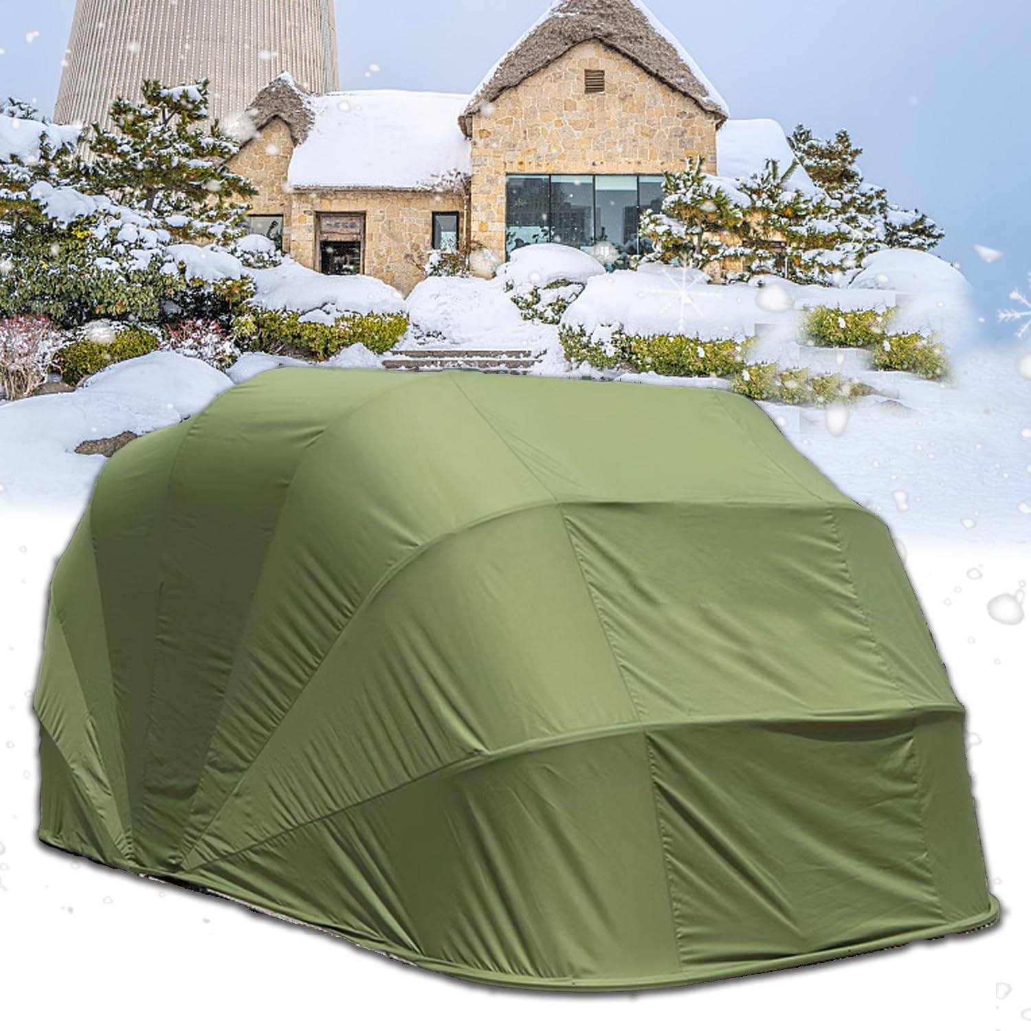 Stainless Steel Heavy Duty Carport Garage, Fully Automatic Retractable Car ShelteTent, Outdoor Waterproof Tent Movable Carport, Car Umbrella Cover,6 * 2.7 * 2.5M/19.6 * 8.8 * 8.2ft