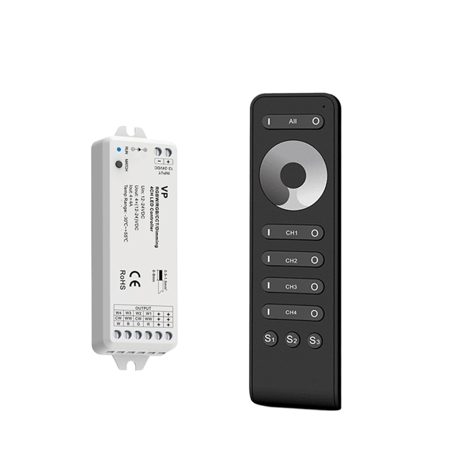 4 Channel Independent Dimmer Kit DC12V 24V LED Controller(4 CH DIMMER KIT)