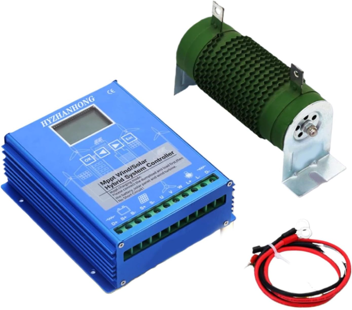 Blue,48V, 2000W 12V/24V/48V Off Grid MPPT Wind Solar Hybrid Charge Controller,1000W Wind Turbine & 1000W Solar Panels Charge Controller Suitable for Lithium Lead-Acid Battery