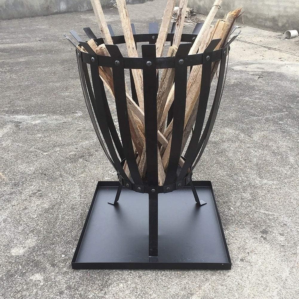 Wood Burning Stoves with Hook, Black Tall Metal Outdoor Fire Pits, for Patio Garden Camping Beach Picnic, 18x24.4 Inch