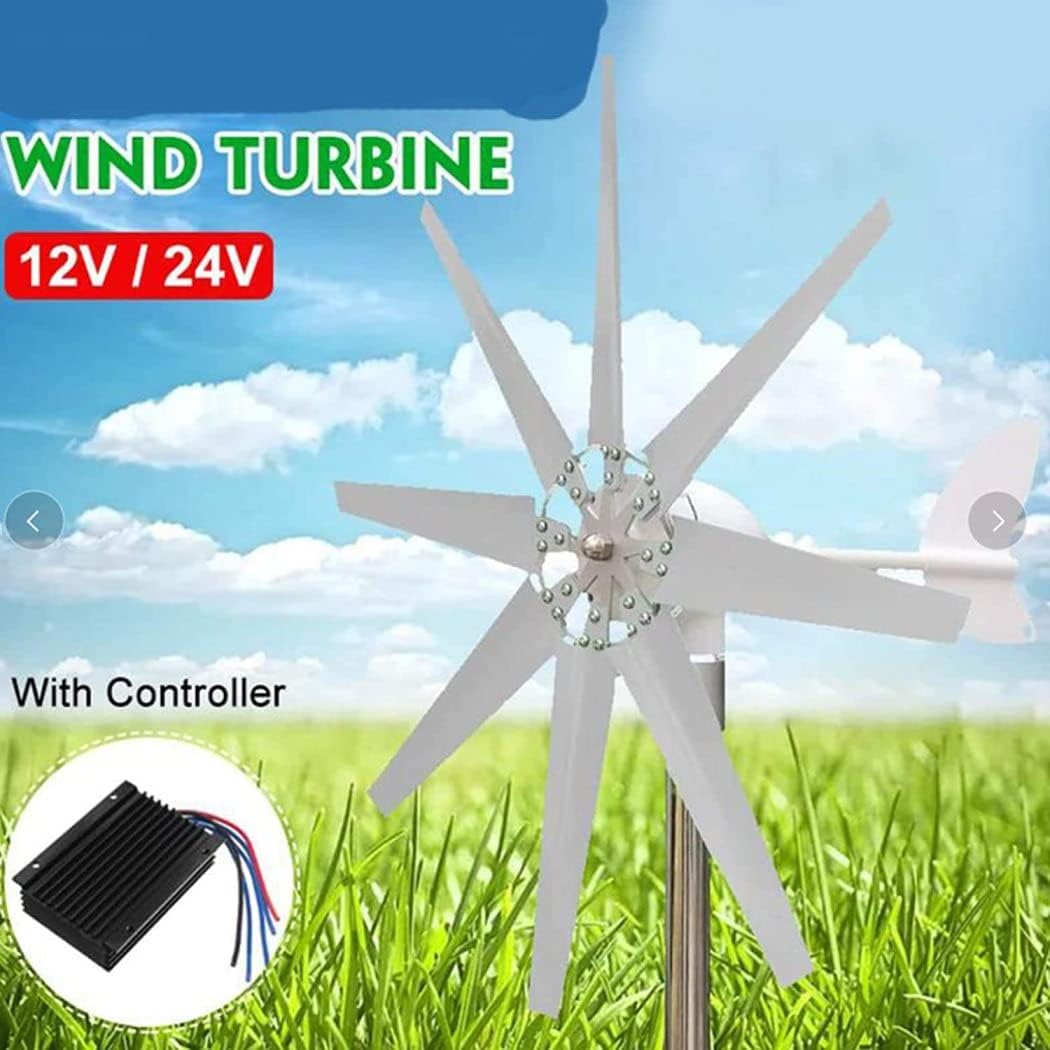 LiuSj JUnSt 12V 24V 48V 8000W Wind Turbine Generator, with MPPT Controller Home New Vertical Wind Generator 8 Blades Low Noise Horizontal Wind Turbine Generator
