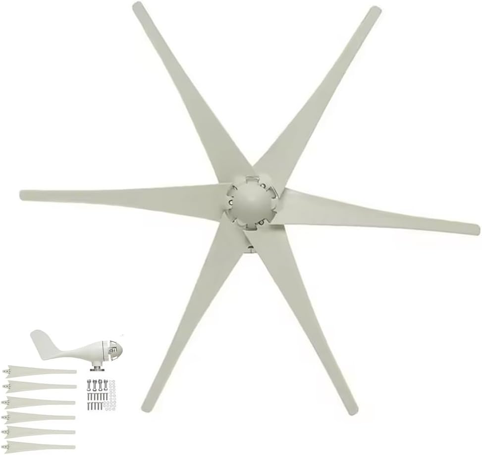 48V, Horizontal Wind Turbine Generator Set, 5000W Low Noise 3 Phase Vertical Wind Power Generator,with MPPT Controller 12V 24V 48V 220V