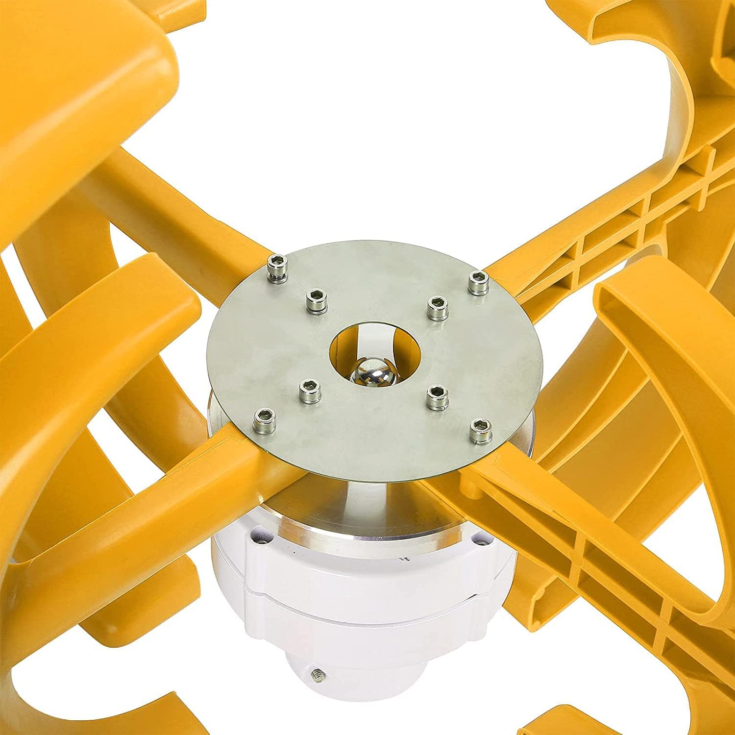 Wind Turbine Generator Kit 9000W 4-Blade Wind Turbine Motor with Charge Controller Power Generation Kit for Home Boat Industrial Energy Yellow