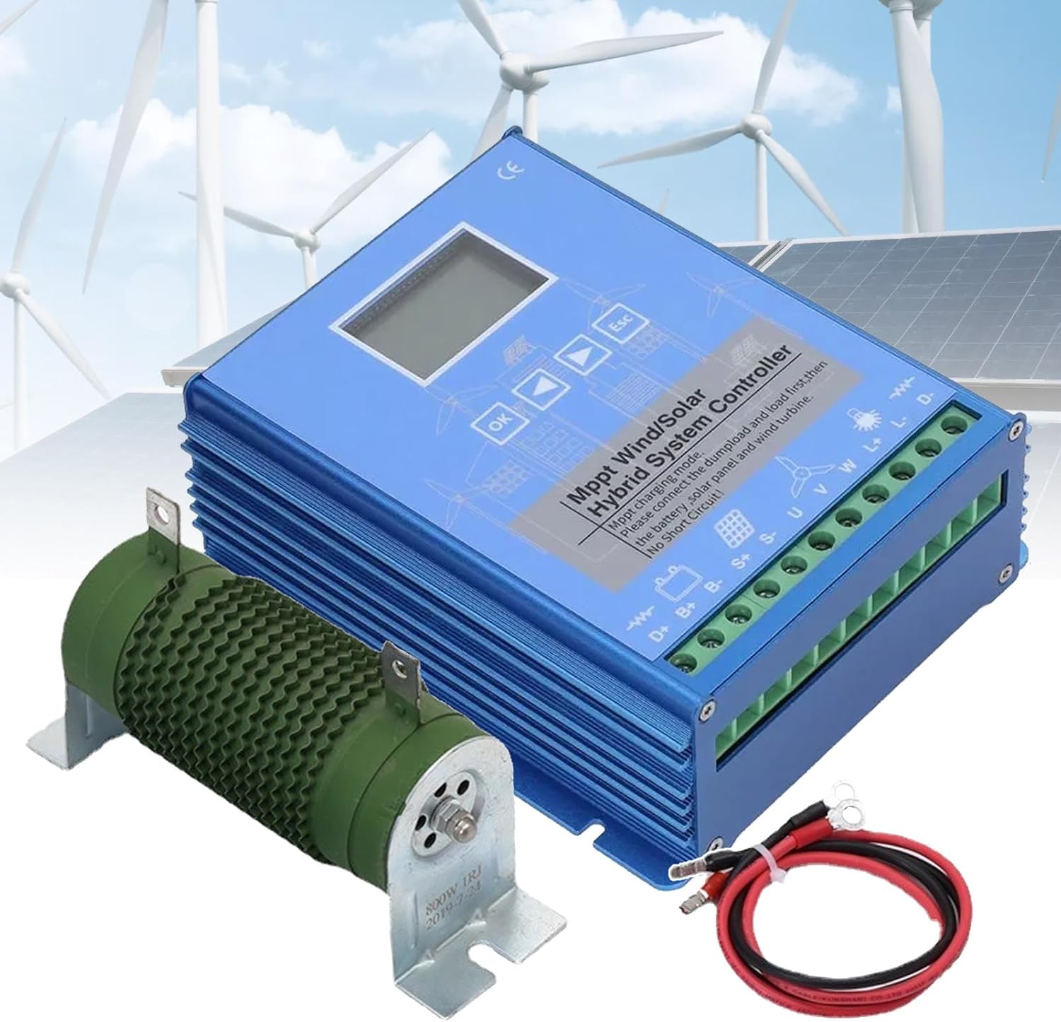 18000W Wind Solar Hybrid Charge Controller, 12V/24V 24V/48V Automatic Identification Wind Solar Complementary Regulator, Mppt Boost Charging 24V/48V