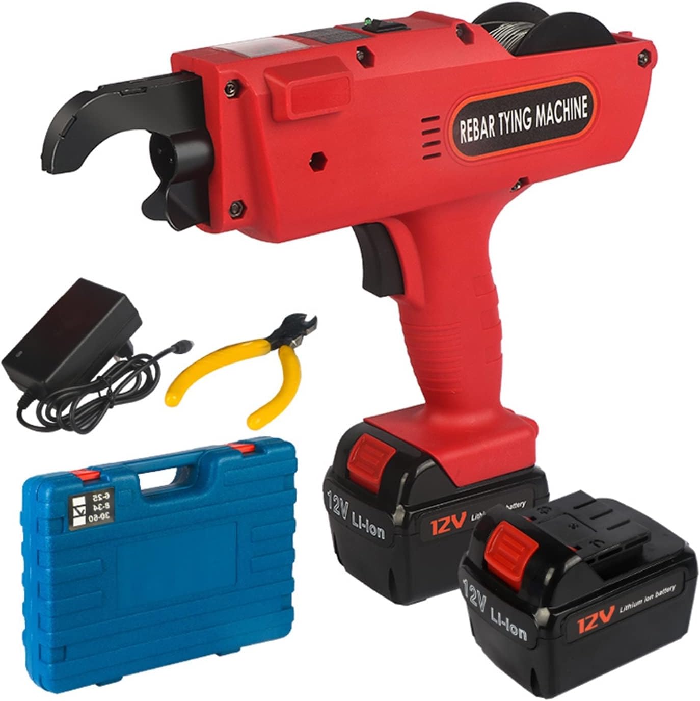Hand Held Steel Machine Rebar Tier Binding Machine 1500mAh 3000mAh Automatic Rebar Tying Machine Cordless Wire Lithium Battery Power, Garden & Hand Tools(8-34M 2pcs 1500mAh)