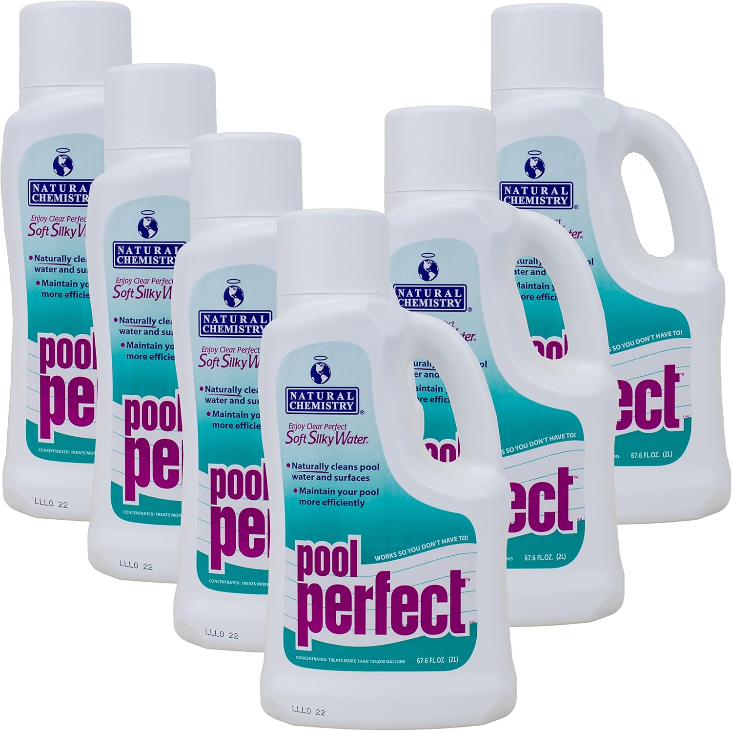 Natural Chemistry Pool Perfect, 2 L, 6 Pack, Pool Cleaner to Eliminate Contaminant, Debris, and Other Residue