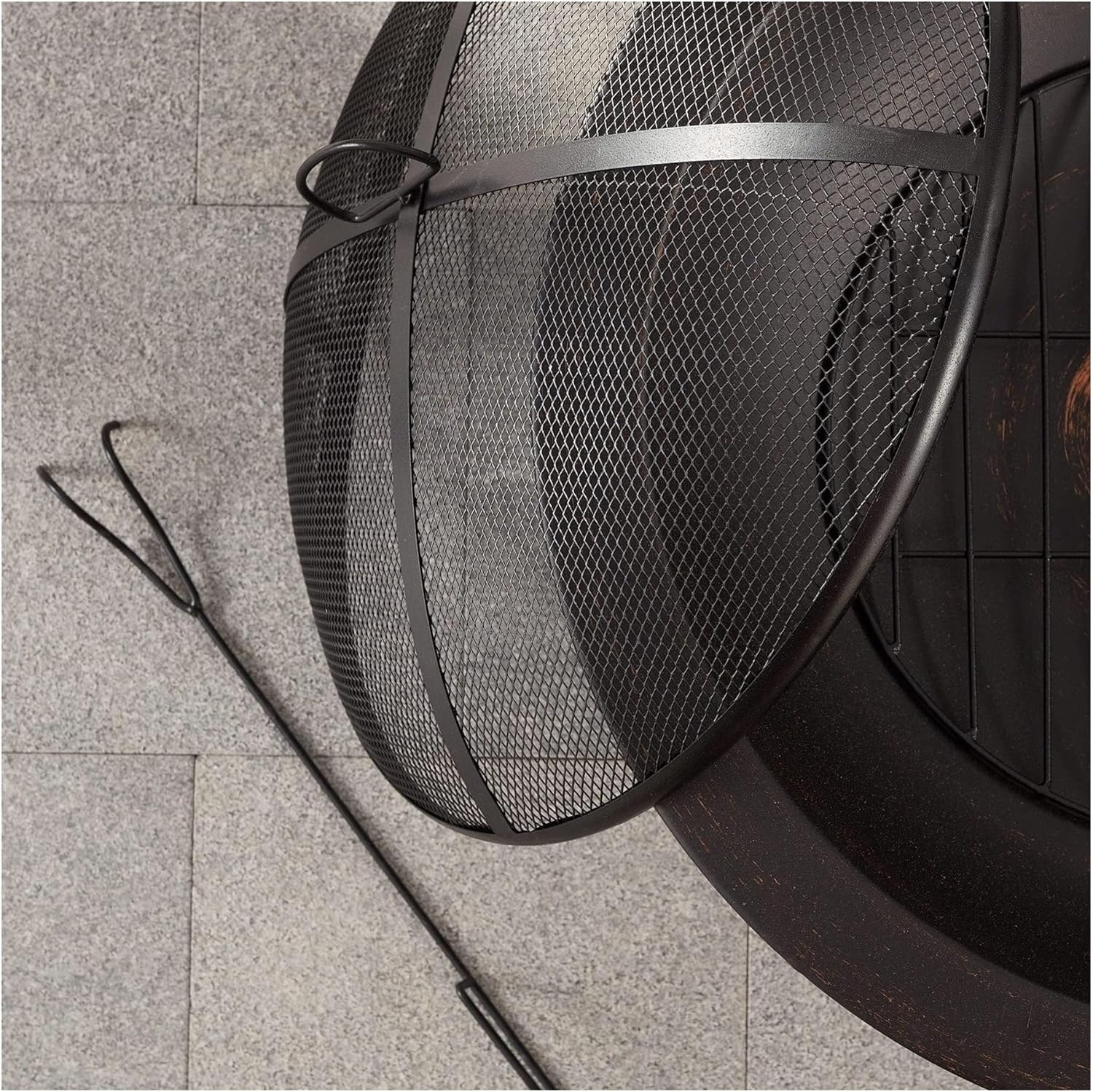 26 Inch Portable Fire Pit for Outside - Wood Burning Steel Firepit with Log Grate & Poker for Camping, Patio, Backyard and Outdoor Gatherings