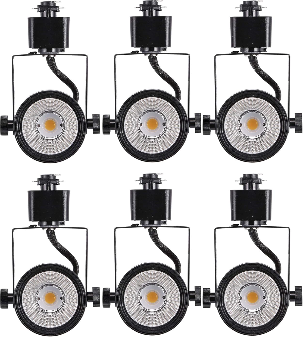 CLOUDY BAY 8W Dimmable LED Track Light Head,4000K Cool White CRI90+ True Color Rendering Adjustable Tilt Angle Track Lighting Fixture,40° Angle for Accent Retail,Black Finish,Halo Type- Pack of 6